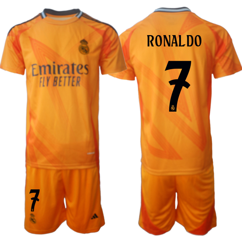 Men 2024-2025 Club Real Madrid away orange #7 Soccer Jerseys